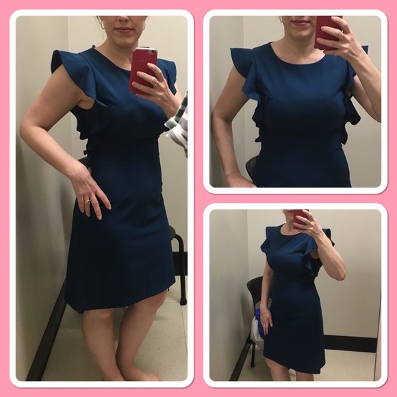 Little black dress with ruffle sleeves - Picture 8 of 8